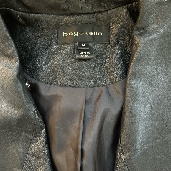 Genuine leather shell cropped jacket. - Picture 3 of 3